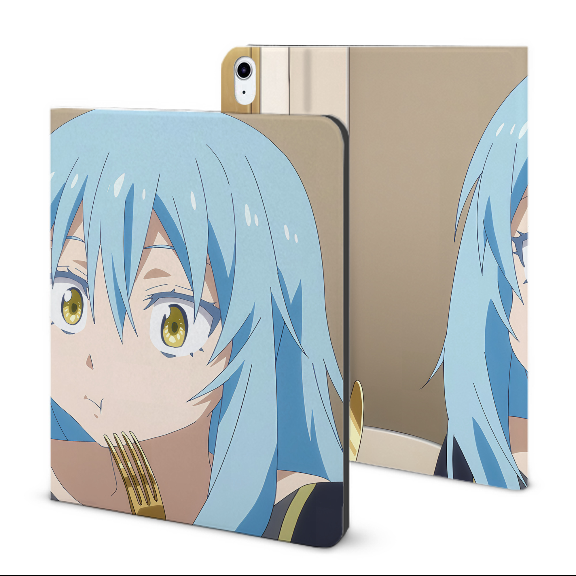 （画像用） 転スラ Regarding Reincarnated to Slime IPad ケース ブック型 PUレザー TPU 耐衝撃 軽量 薄型 ペン収納なし 全面保護 IPad 各モデル対応